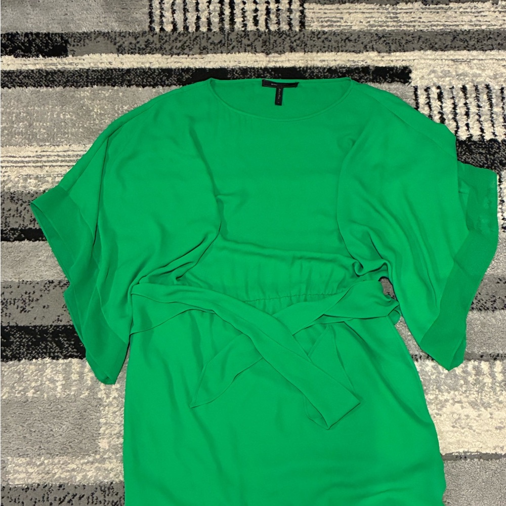 BCBGMaxAzria Vibrant Green Blouse with Tie Accent